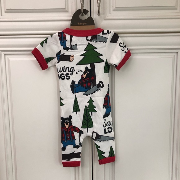 NWT LAZY One Sawing Logs Infant Romper - Picture 6 of 11